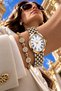 Oval Case Gold Silver Women's Wristwatch - 3Atm Water Resistant Steel Band Japanese Movement Gift Special Box Ghmb3024C4 - 2