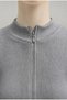 Gray Half Zipper Slimfit Crop Top Ribbed Camisole Finger Detailed Sports T-Shirt Hzlyaferpar31Stshirt - 6