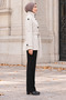 Short Checked Coat-Beige - 2