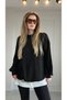 Removable Shirt Detail Crew Neck Sweatshirt - 7