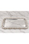 6 Pieces Baton Çiçek Full Silver Presentation Tray & Coffee & Cake/ Pastry Serving Tray 32cm - 2
