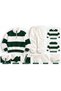 Unisex Neftgreen-White Segmented 3-Yarn Sweatshirt Sweatpants Set Printed Premium Oversize T-Shirt - 2