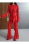 Women's Ivy Winter Top and Bottom Set Waist Belted Blouse Spanish Flare Pants - Imported Lycra Cotton Viscose Fabric - 8