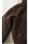 Kaverengi Plush Wellsoft High Collar Zippered Pockets Oversize Cut Plush Jacket - 5