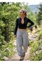 Black Half Zipper Slimfit Crop Top Ribbed Camisole Long Sleeve Basic Sports T-Shirt