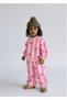 Girl's Pink 100% Cotton Three-Thread Floral Oversized Set for Ages 2-8 - 2