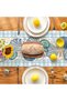 مفرش طاولة بتصميم صدف البحر الأزرق، مفرش طاولة من قماش الشاش، مفرش طاولة صيفي بتصميم بحري ساحلي من الخيش - 3