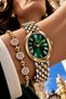 Oval Case Gold Silver Claret Red Women's Wristwatch - 3Atm Water Resistant Steel Band Japanese Movement Gift Special Box Ghmb3024C1 - 3