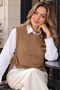 Patterned Knitwear Sweater N520 Camel - 3