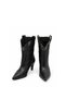 Genuine Leather Metal Studded Women's Boots 053 Black (Black) - 5