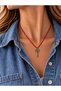Red String Gold Necklace with Key Figure - 2