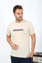Men's Short Sleeve Combed Cotton Pajama Set Cream