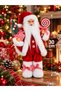 New Year's Santa Claus Figure 30 cm Decorative Ornament with Tree and Candy Lollipop Detail - 4