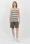 Women's Rope Strap Cotton Combed Shorts Set Khaki - 4