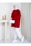 Women's Circular Neck Oversize Knitwear Tunic Sweater Tesettür - 5