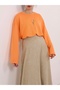 Mini Bouquet Embroidered Oversize Blouse - 13137 - Orange - 2