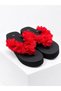 Mia Floral Flip Flops Black Beach Slippers Flip Flops Beach Party Slippers 4.5 cm - 3