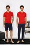 Men's Combed Cotton Red 3-Piece Pajama Set - 4