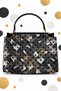 Dila Women's Suede Dotted Patterned Midi Size Hand and Shoulder Bag - Black - 2