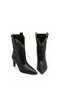Genuine Leather Metal Studded Women's Boots 053 Black (Black) - 4