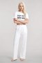 Women's White Printed Crop T-Shirt Pants Set Comfortable Daily Combination Set of 2 - 3