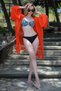 Women's Kimono Pareo Beach Dress Orange - 7