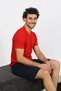 Men's Combed Cotton Red 3-Piece Pajama Set - 3