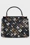 Dila Women's Suede Dotted Patterned Midi Size Hand and Shoulder Bag - Black
