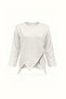 Zipper Detailed Asymmetrical Cut Ecru Sweatshirt