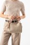 Twilly Women's Faux Leather Scarf Detailed Stylish Hand and Shoulder Bag Sand Matte - 3