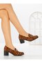 Pantofi cu toc gros model leopard din material textil Flaelyn - 4