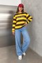 Women's District Text Detailed Striped Sweatshirt - 3