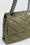 Tahra Women's Quilted Chain Strap Hand and Shoulder Bag-Khaki - 5