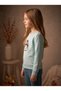 Girls & Baby Interlock Cute Bird Printed Ribbed Long Sleeve Pajama Set with Pockets Blue - 2