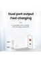 BTC-25 45W GaN Fast Charger Dual Port PD 3.0 USB-C + USB-A, EU Plug, With USB -C to Lightning Cable - White - 7