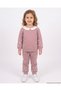Girl's Winter 3-Strand Ruffled Daisy Detailed, Collared, Thick Tracksuit Set for Ages 2-3-4-5-6 - 4