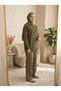 Zippered Knitwear Cardigan-Khaki