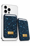 1 Piece Glittery Adhesive Phone Back Card Holder with Stone, Credit Card Id Pocket, Card Holder Blue Hx1