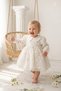 Baby Girl White Long Sleeve Bebe Collar Pearl Birthday Eid Special Day Wedding Birthday Dress 9-24 Months - 5