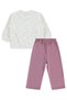 Heart Printed Snap-On Shoulder Set for 2-5 Years - Lilac - 3
