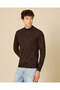 Men Brown High-Neck Sweater