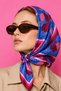 Retro 80S Vintage Geometric Patterned Plum Soft Scarf & Foulard - 4