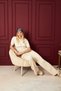 Cream Color Short Sleeve Cotton Knitwear Set - 3