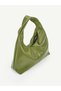 Oil Green Shk356 Vintage, Soft Form, Wide Shopper, Women's Shoulder Bag - 5