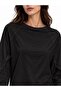 Women's Black Crew Neck Raglan Sleeve Basic Loose Sleeve Sweatshirt - 4