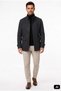 Anthracite Regular Fit Comfortable Fit Stand Collar 60% Wool Double Zipper Closure and Flap Pocket Coat - 2