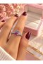 Silver Color Women's Ring with Colorful Zircon Stone Flower Design – Elegant and Sparkling Model - 2