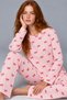 Night Light Pink Women's Striped Comfortable Fit Two-Piece Pajama Set 4805 - 2
