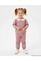 Girl's Winter 3-Strand Ruffled Daisy Detailed, Collared, Thick Tracksuit Set for Ages 2-3-4-5-6