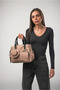 Women's Multi-Pocket Zippered Hand and Shoulder Bag with Hat Charm Detail, Daily Useful Bag, Beige 18546 - 3